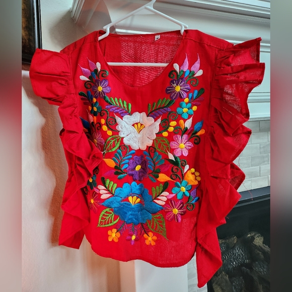 Hand Embroidered Blouse NWOT - Picture 5 of 8